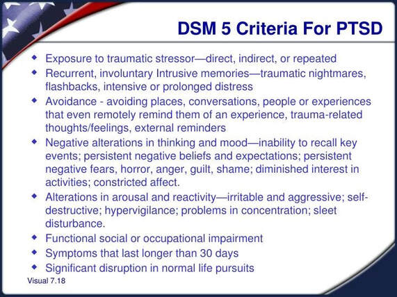 dsm 5 criteria for ptsd checklist